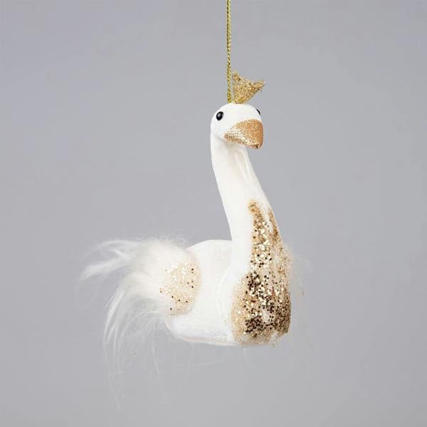 12x13cm White Swan Christmas Tree Hanging Decorations, Pack of 3, Elegant Festive Ornaments image 3