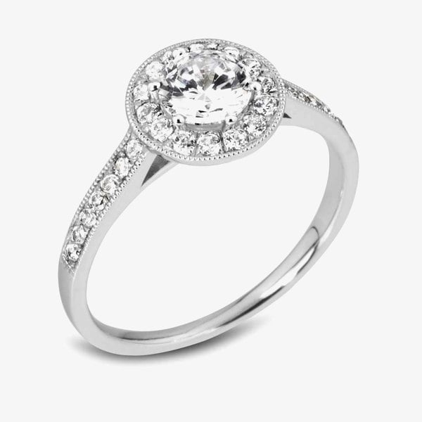 T. H. Baker 18ct White Gold Diamond Cluster Ring VR11