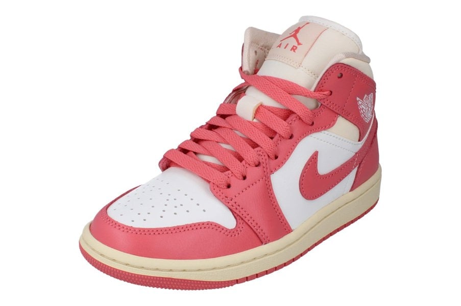Nike Womens Air Jordan 1 Mid Trainers Bq6472 109 - Sail Pink Salt Guava Ice 109 - Photo 0