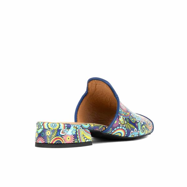 Embassy London South Beach - Festival Blue - Women's fully leather lined slip on sandal