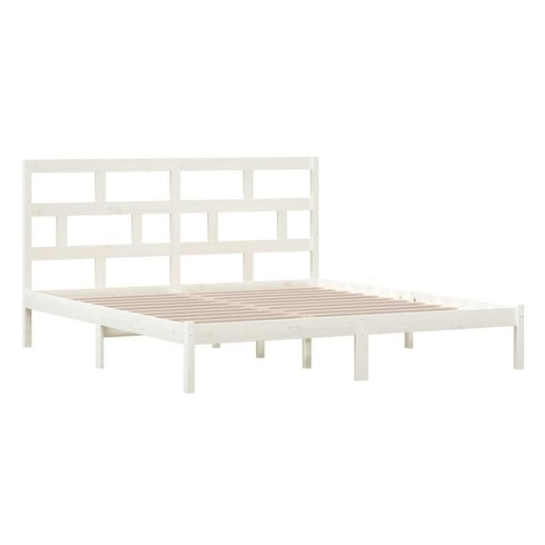Berkfield Bed Frame White 180x200 cm Super King Size Solid Wood