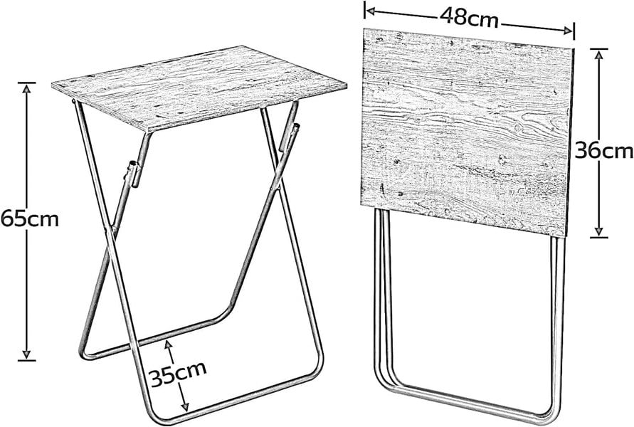 Rafaelo Mobilia Set of 2 Folding Side Tables