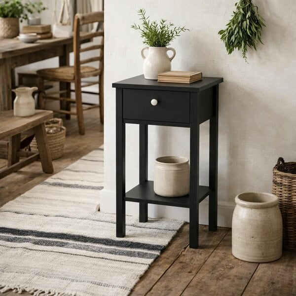 Wyld Haus Gossmere Matt Black Bedside Table 1 Drawer