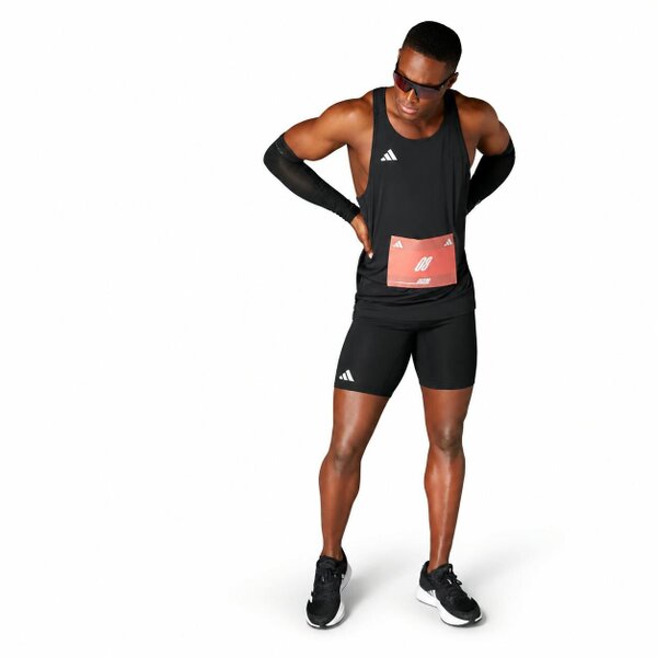 Adidas Adizero Essentials Mens Running Singlet Vest Black IM8586