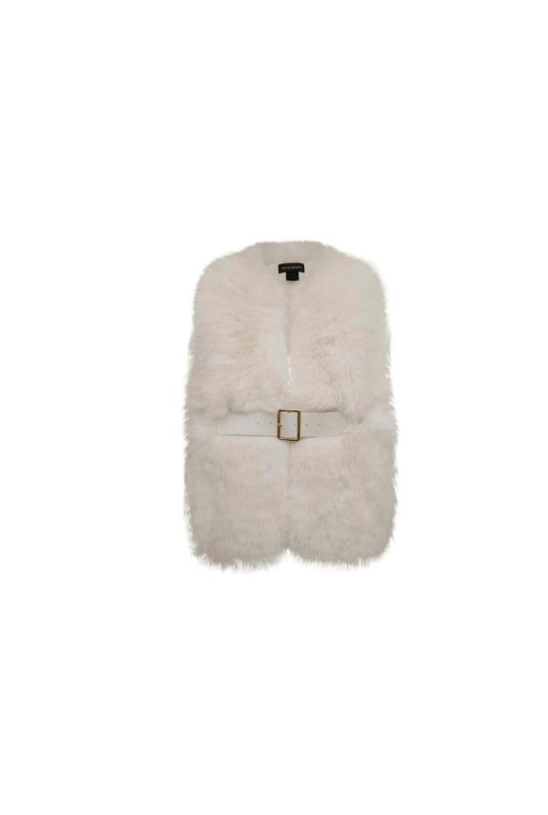James Lakeland Buckled Cream Faux Fur Collar
