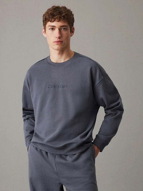 Calvin Klein COTTON FLEECE Mens Sweatshirt Turbulence / Ink