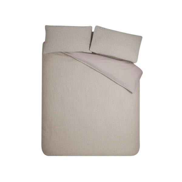 Crinkle Seersucker Natural Duvet Cover Set