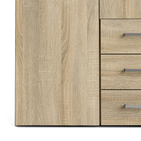 Wyld Haus Berlin Oak Effect Wardrobe 4 Doors 3 Drawers 4 Shelves