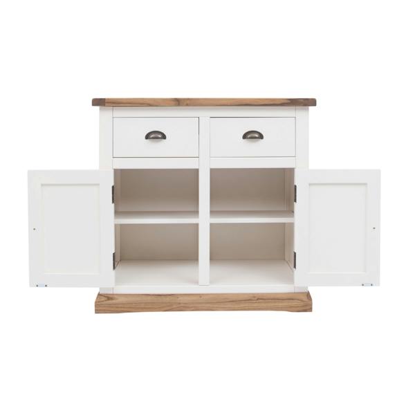 Cabinet Bits Tropea Off White 2 Drawer 2 Door Sideboard Brass Cup Handle
