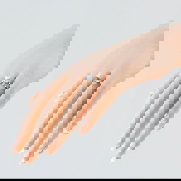 T. H. Baker Platinum 1.30ct Asscher & Pear Cut Diamond Three Stone Ring RN5586 PLT