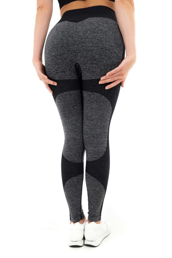 Smart Living Women's Seamless Ribbed Marl Leggings - Black