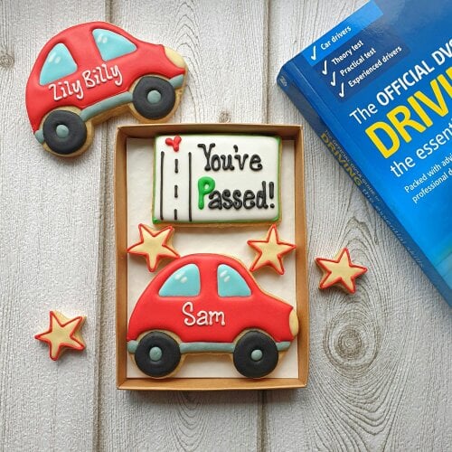 The Cookie Collaboration Hand-iced, Personalised 'You've Passed!' Cookie LETTERBOX GIFT/Driving test