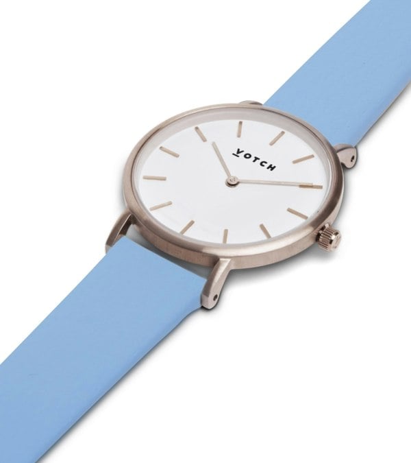 Votch Silver & Sky Blue Watch | Petite