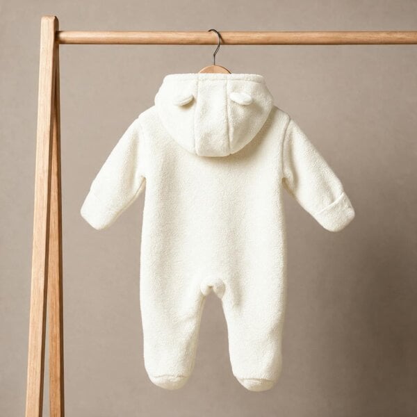 Mini Cuddles Little Bear Hooded Pramsuit (Cream)