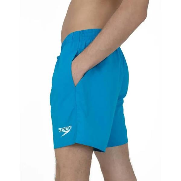 Speedo Essentials blue watershorts with elasticated waist and white logo