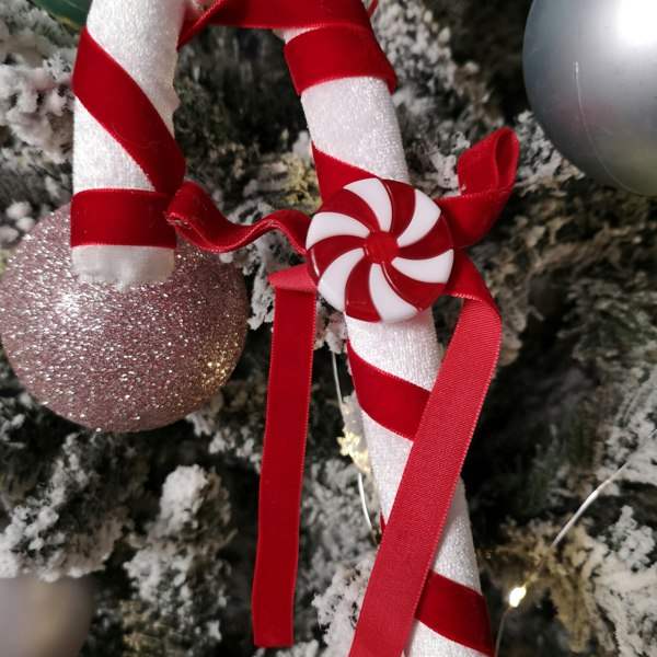Samuel Alexander 29cm Red and White Stripe Hanging Christmas Candy Cane Decoration