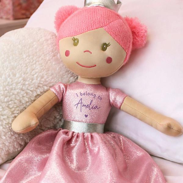 Abode Home & Gifts Personalised 'I Belong To' Princess Rag Doll