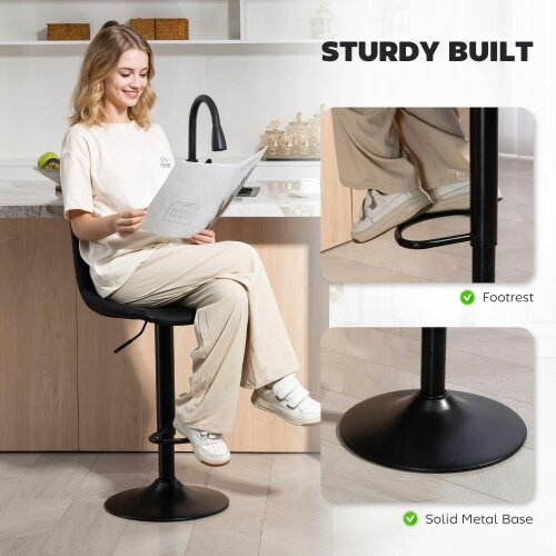 Wyld Haus Nalo Set Of 2 Black Leathaire Upholstered Tub Style Bar Stools