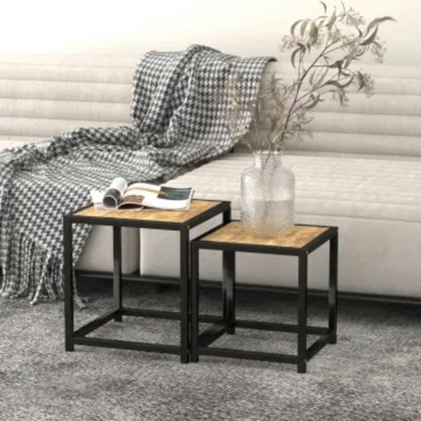 Berkfield Tea Tables 2 pcs MDF Black and Yellow