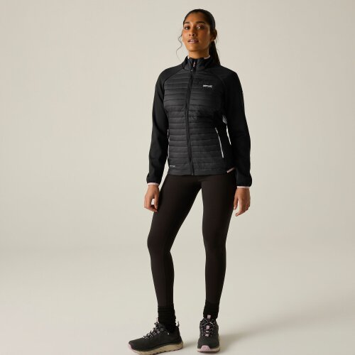 Regatta Womens Clumber Hybrid Jacket - Black/Powder Lilac