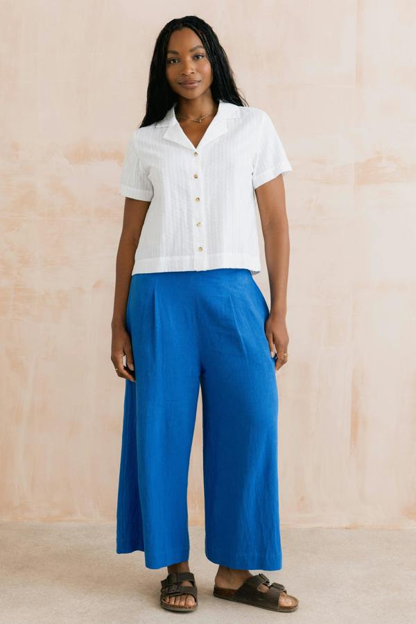 Lily & Me Pippa Embroidered Cotton Shirt White