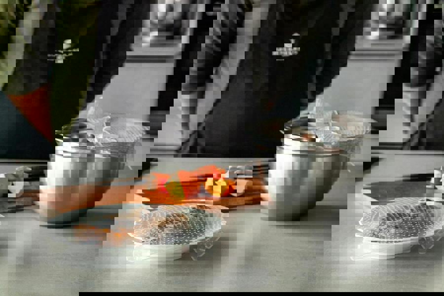 MasterClass Set of 4 Silicone Stretch Lids - Reusable Eco-Friendly Cling Film Alternatives