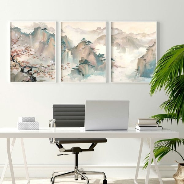 Home Office Art Wall | Set of 3 wall art prints