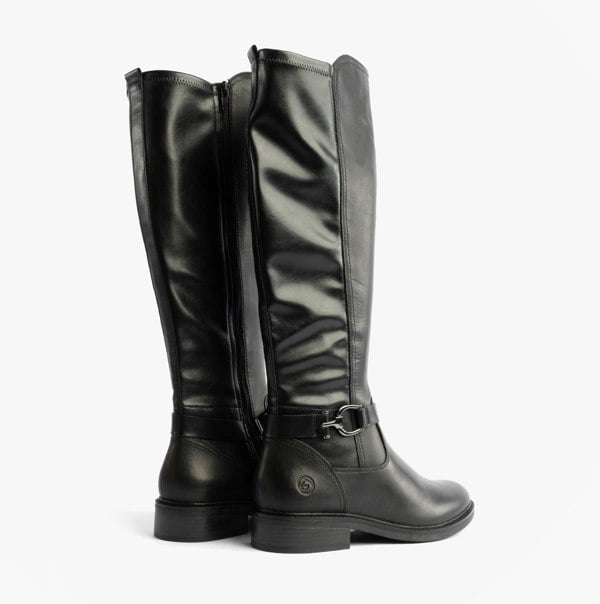 Remonte Womens Leather Tall Knee High Boots Black