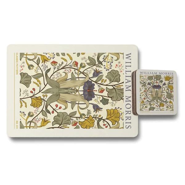 Benjamin Tate Design William Morris Placemats And Coasters Wood Pattern Limited