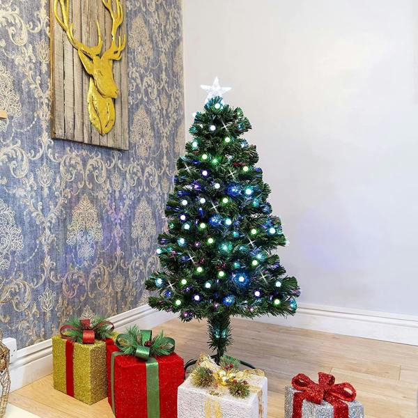 2ft to 6ft Pre-Lit Fibre Optic Christmas Trees with Berries, PVC and LEDs image 4