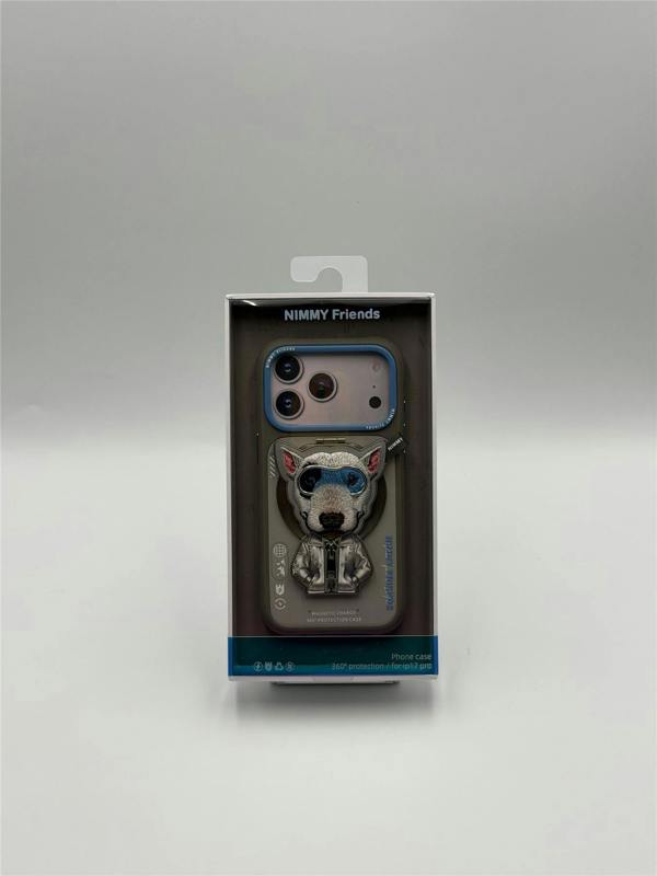 Nimmy Friends Nimmy Cool & Cute 2.0 Terrier Dog Case with MagSafe Stand for iPhone 17 Pro 6.3" Grey Blue - N-YJKM-CXZJZH-IP17-PRO-019