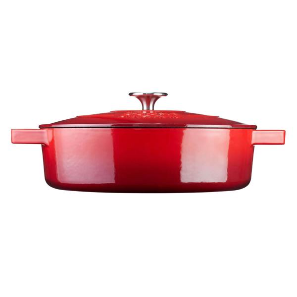 Cooks Professional 28cm Shallow Cast Iron Casserole | Red
