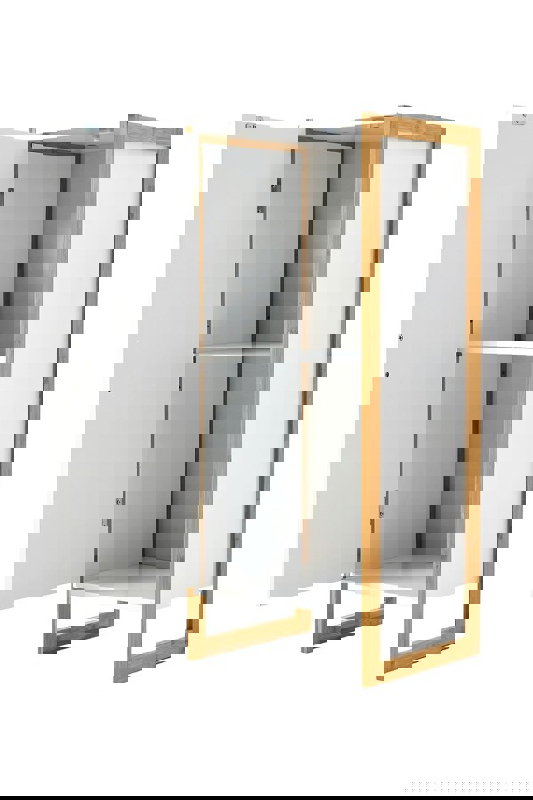 Living and Home Single-door Bathroom Storage Cabinet with Bamboo Base