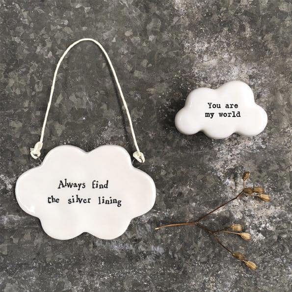 Porcelain Cloud Token “You Are My World” – Small Sentimental Keepsake