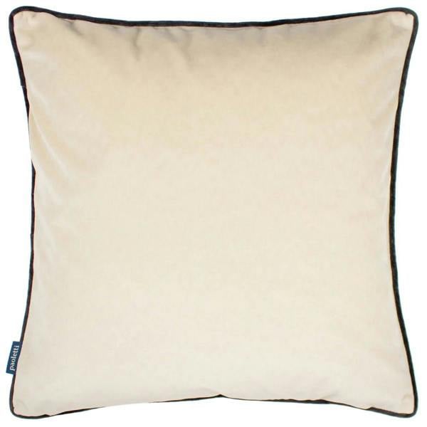 Paoletti Torto Velvet Rectangular Cushion Cover - Ivory/Black - 