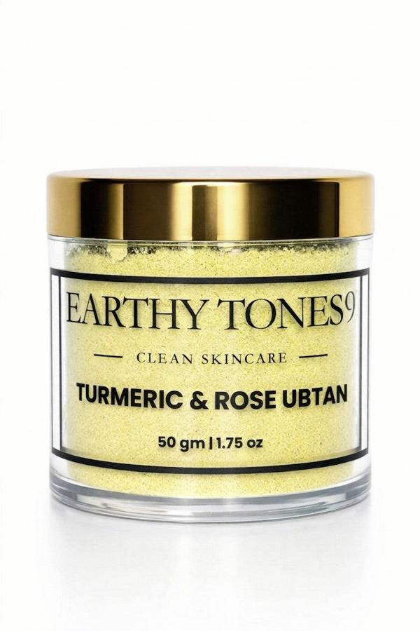 Earthy Tones 9 Turmeric & Rose Ubtan (facemask) 50g jar with gold lid
