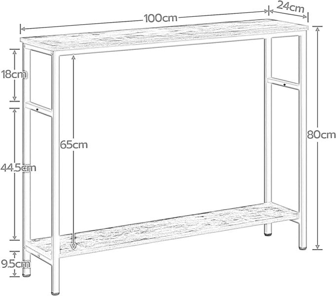 Rafaelo Mobilia Console Table With 2 Shelves