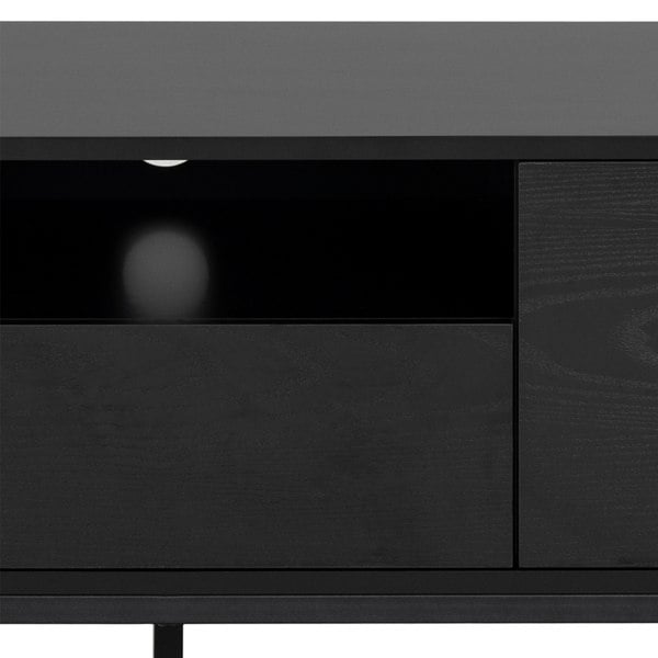 Furniture To Go Seaford 2 Door 1 Drawer TV Unit in Ash Black