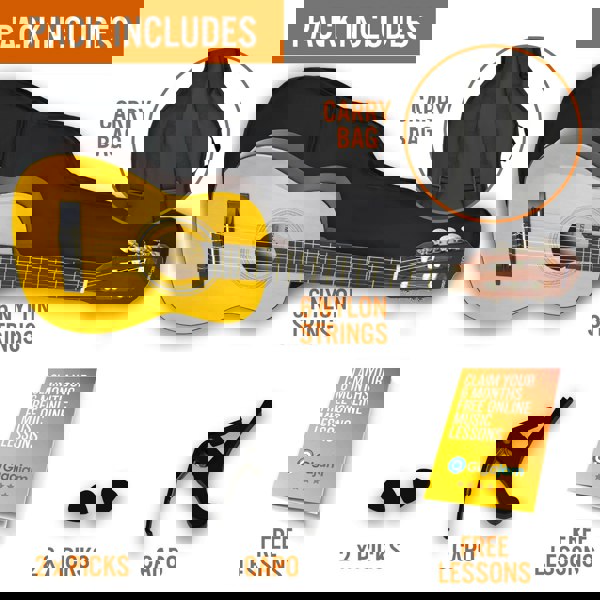 Rocket 1/4 Size Classical Guitar Starter Pack Classical Guitars