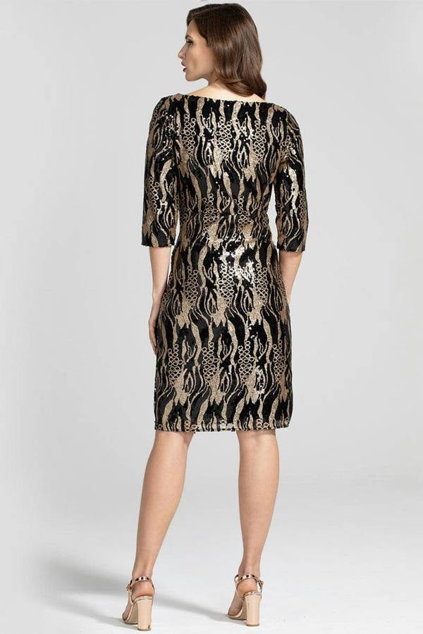 HotSquash Knee-length Sequin Dress with Sleeves