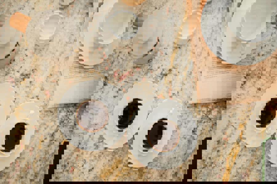 Mikasa Chalk Set of 2 Porcelain Espresso Cups and Saucers, 90ml, White