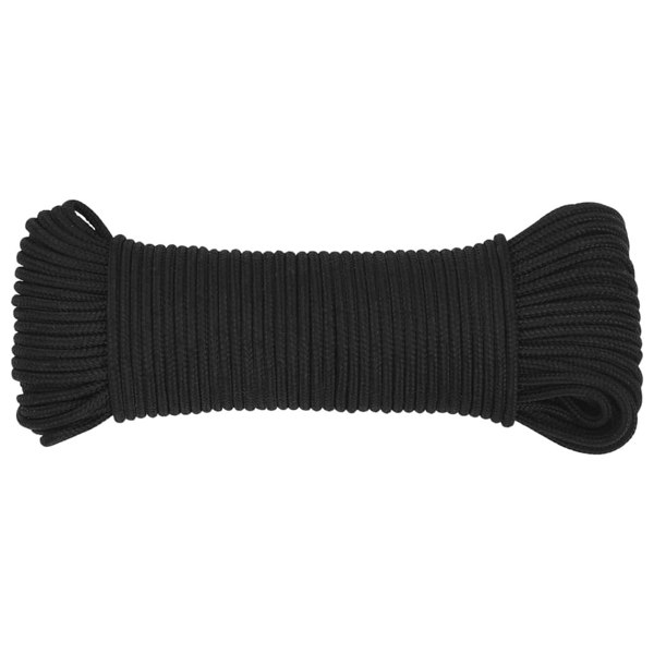 Berkfield Boat Rope Full Black 3 mm 50 m Polypropylene
