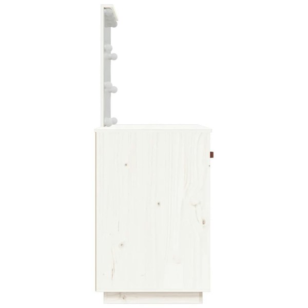 Berkfield Dressing Table with LED White 95x50x133.5 cm Solid Wood Pine