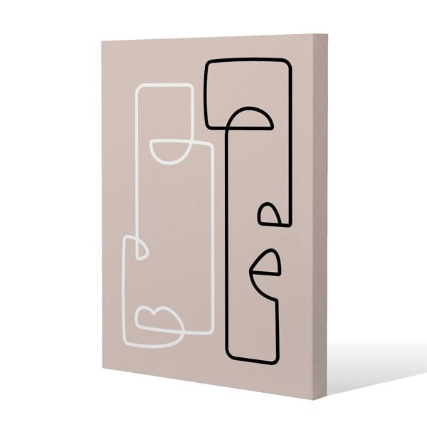 Benjamin Tate Design line art of two faces Slim Style Canvas Print  70x100cm , 15mm Slim Real wood.