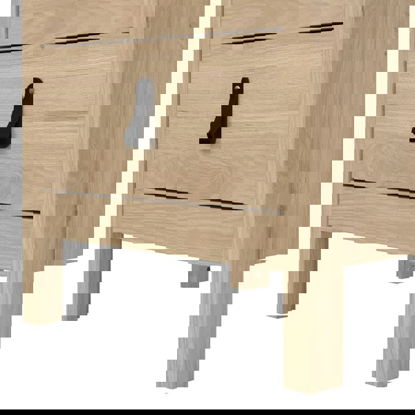 Furniture To Go Barcelona Bedside Table 3 Drawers in Jackson Hickory Oak