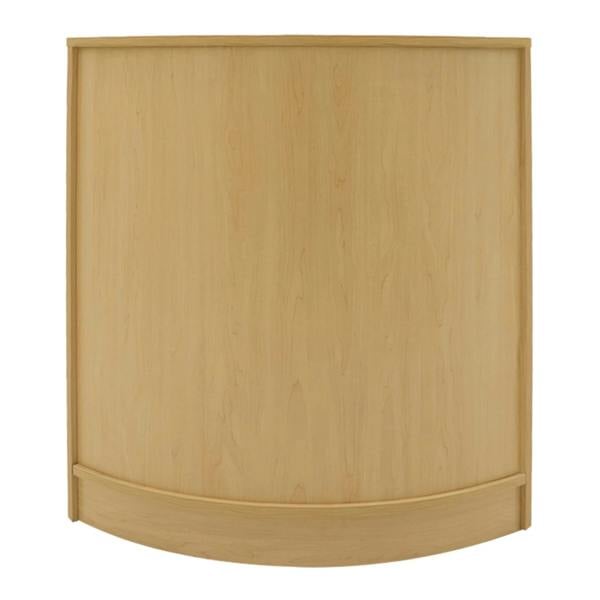 Curved maple counter from the Luna LED Shop Counter Set, featuring a smooth finish and a minimalist design, ideal for retail displays