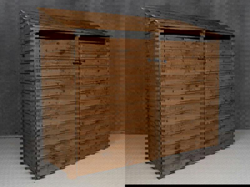 Arbor Garden Solutions Wooden Log Store with Doors W-227cm, H-126cm or 180cm, D-88cm - Brown Finish