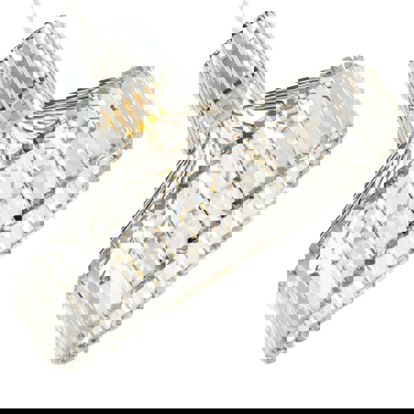 Modern Chrome Plated Easy Fit Pendant Shade with Clear Acrylic Prisms Image 4