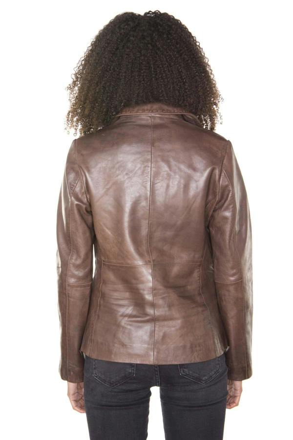 Infinity Leather Womens Leather Blazer Jacket-Seregno