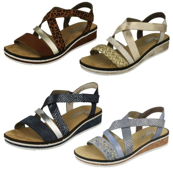 Rieker Ladies Rieker Wedge Heeled Sandals V3663